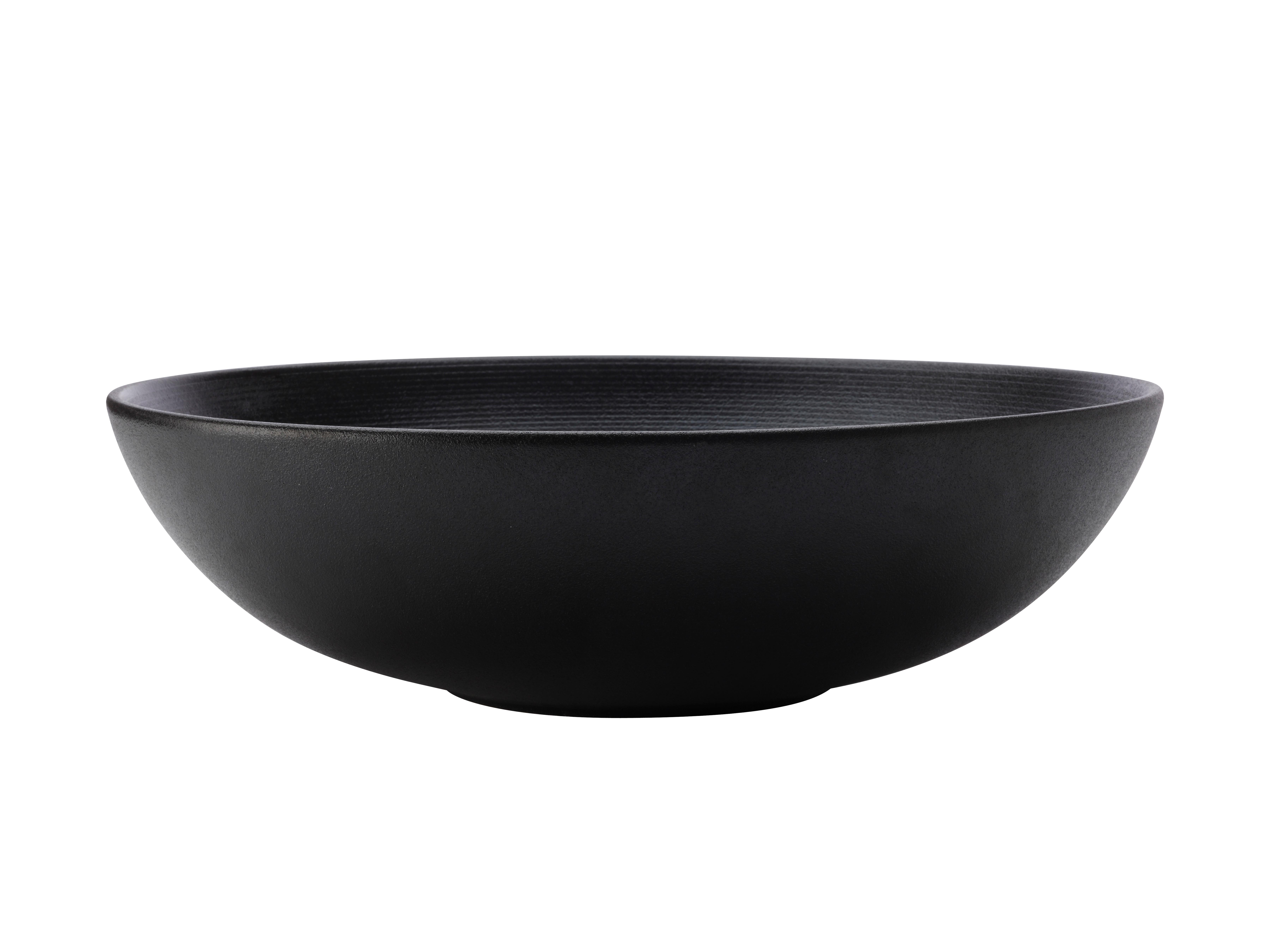 CAVIAR BLACK SERVING BOWL 14"W x 4"H - 6 Quart