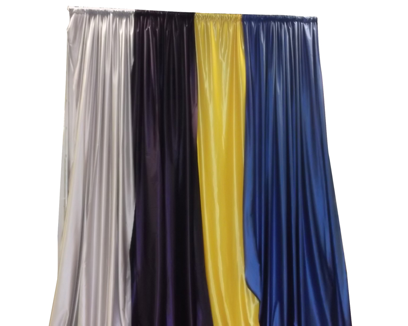 14' HIGH SATIN DRAPE PER FOOT (Silver, Violet, Yellow is N/A, Royal Blue)