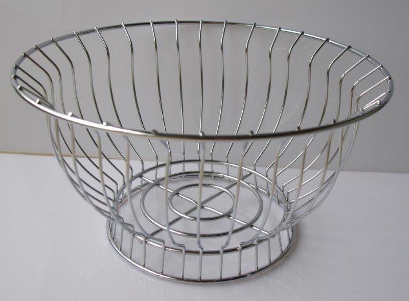 LARGE ROUND CHROME BREAD BASKET