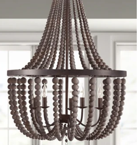 SMOKE GREY BEAD CHANDELIER