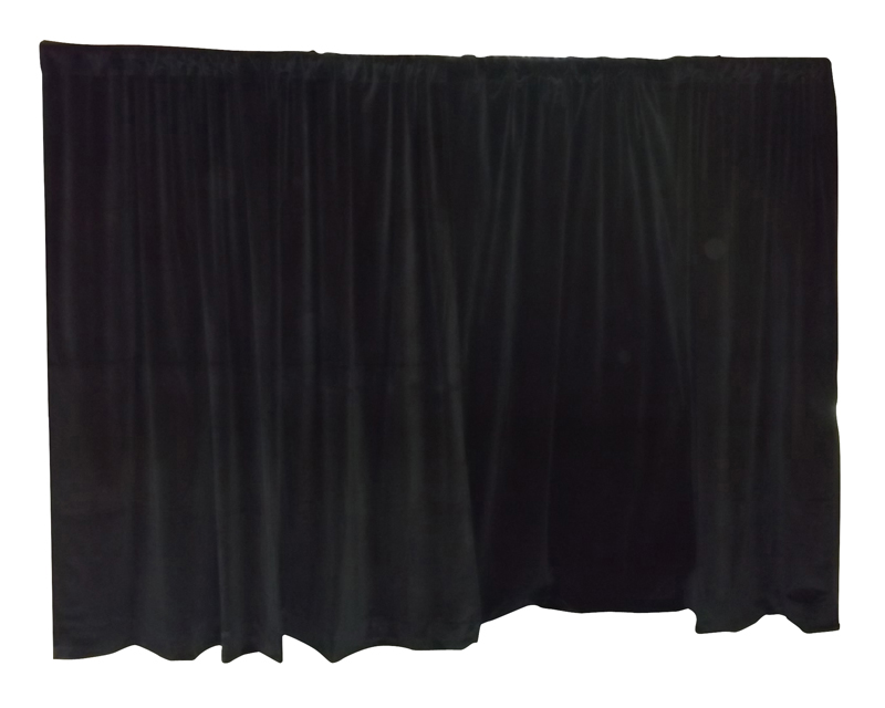 12' HIGH BLACK VELOUR DRAPE - PER FOOT