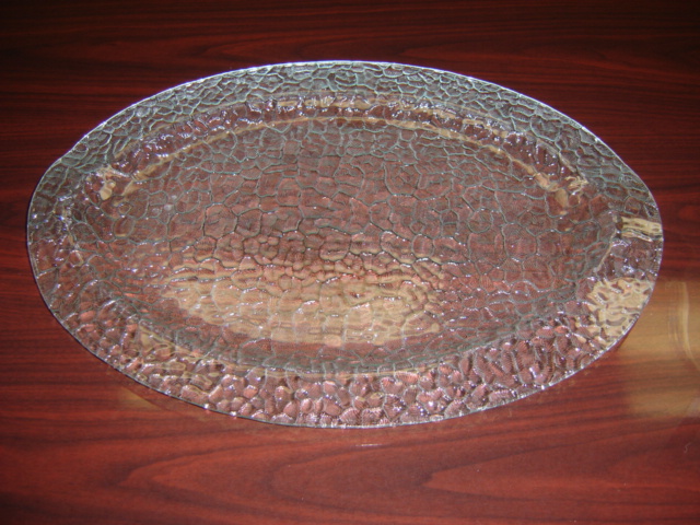 GLASS 19"X14" OVAL PLATTER